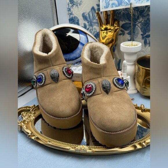 🆕 KURT GEIGER LONDON 🧿 NWOB Octavia Teddy Bootie, Sz EU37 US 7 - Picture 4 of 14